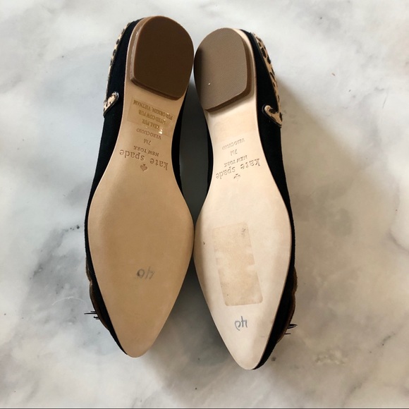 X SOLD X NEW Kate Spade Black Norman Leopard Flats - Picture 8 of 8